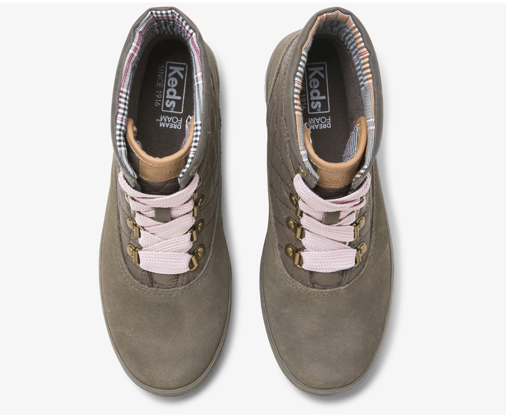 Μπότες Γυναικεια - Keds Camp Water-Resistant Suede W/ Thinsulate™ - Ελιά - HGRBQ0571